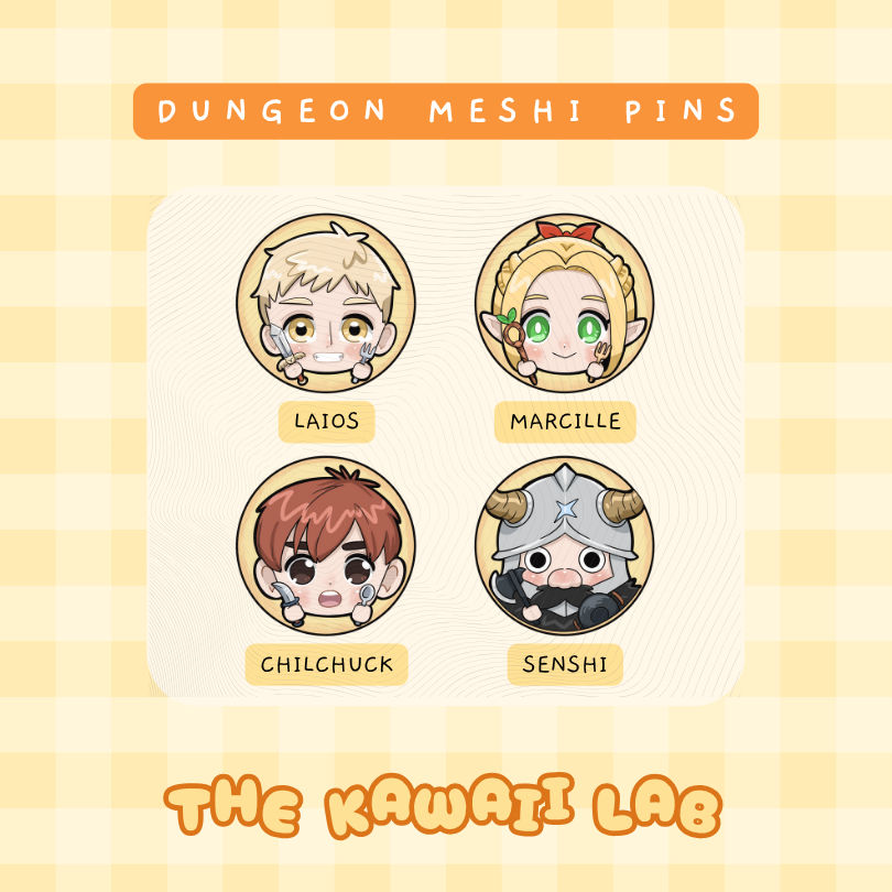 Dungeon Meshi Button Pin Set