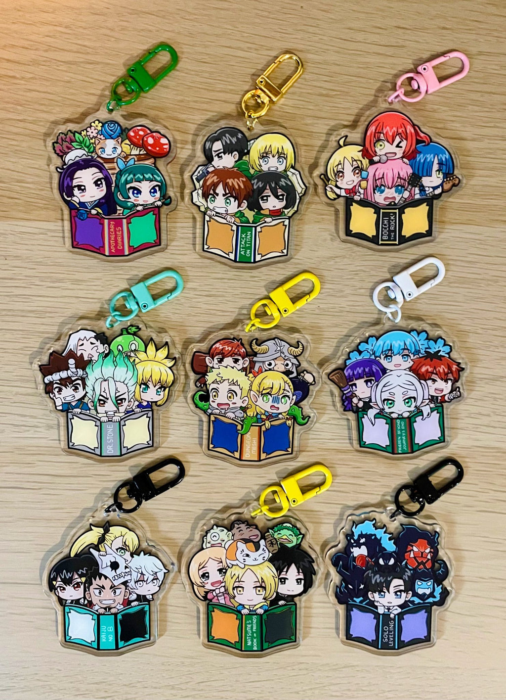 Anime Book Charms - Acrylic Keychain Charm