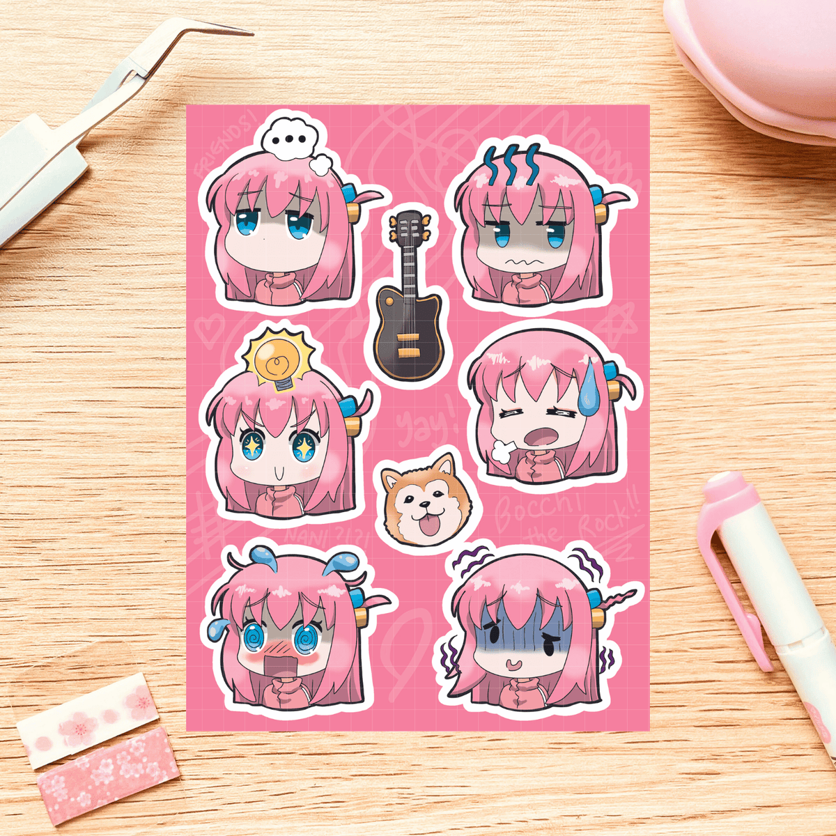 Hitori Gotoh Sticker Sheet