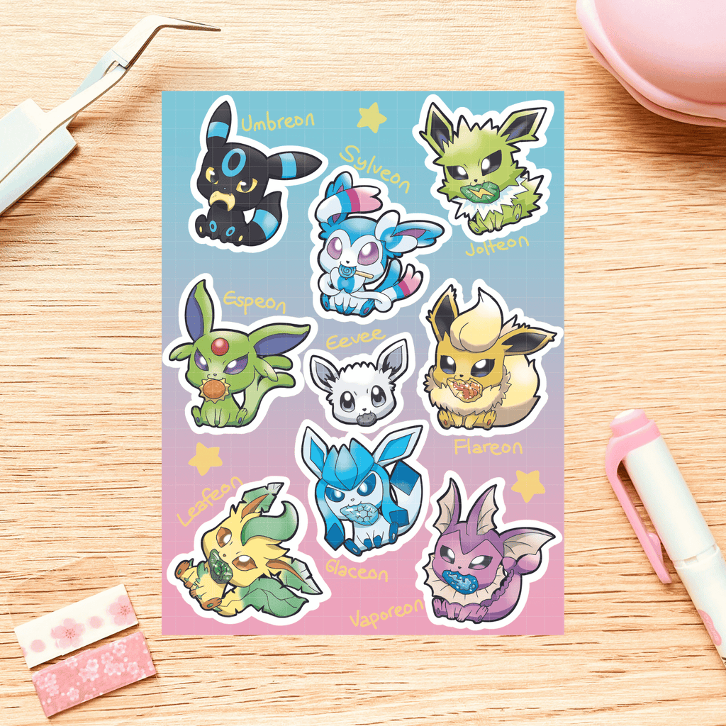 Eeveelutions Sticker Sheet