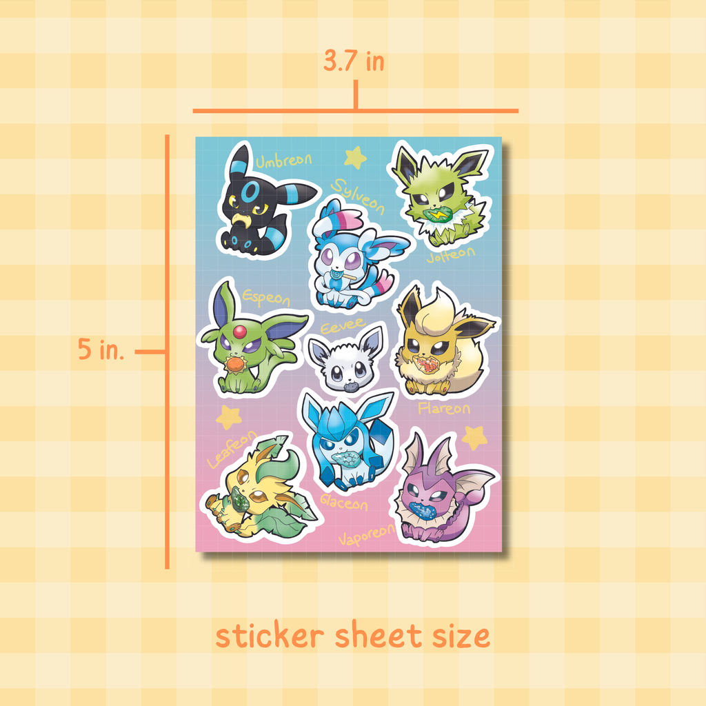 Eeveelutions Sticker Sheet