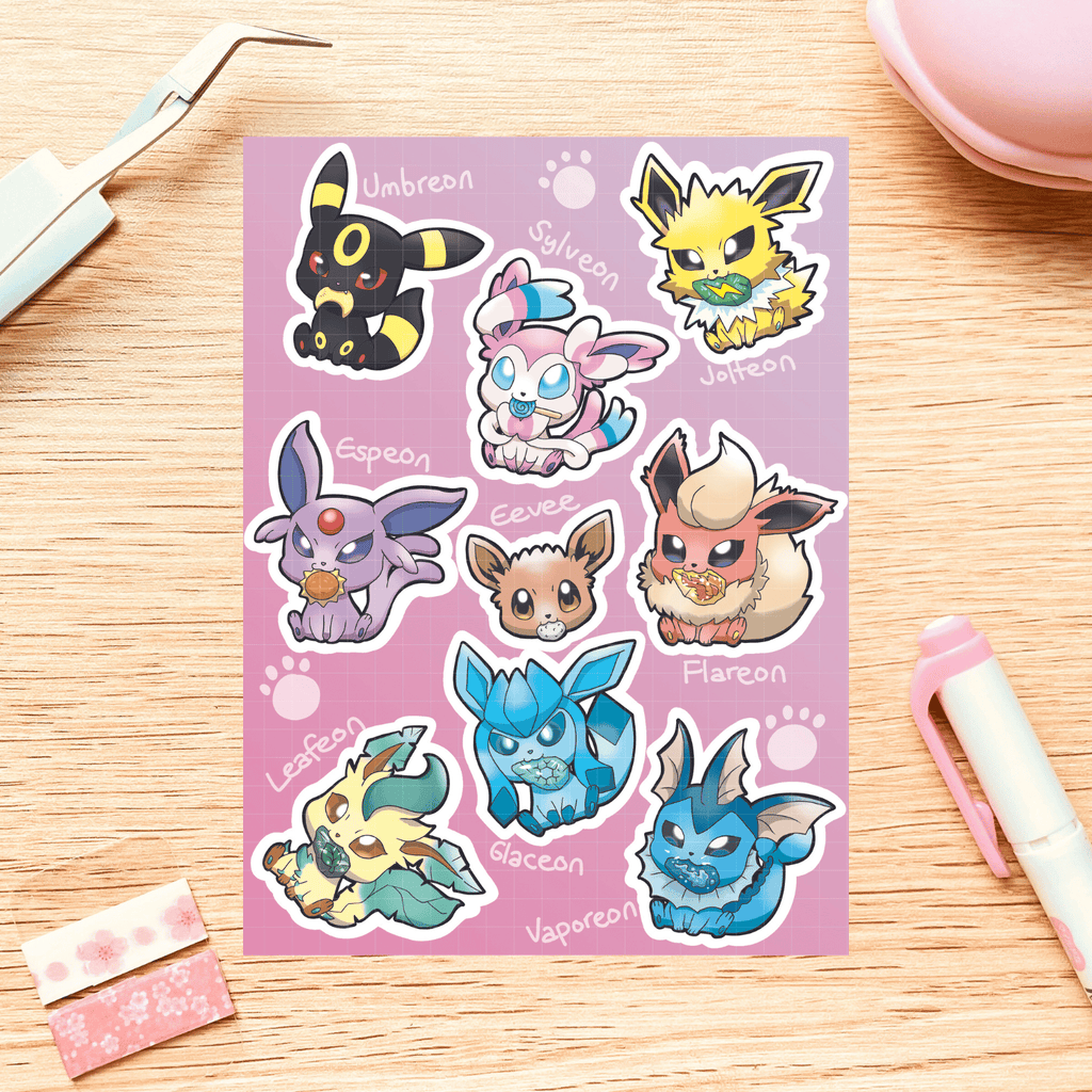 Eeveelutions Sticker Sheet