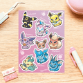 Eeveelutions Sticker Sheet