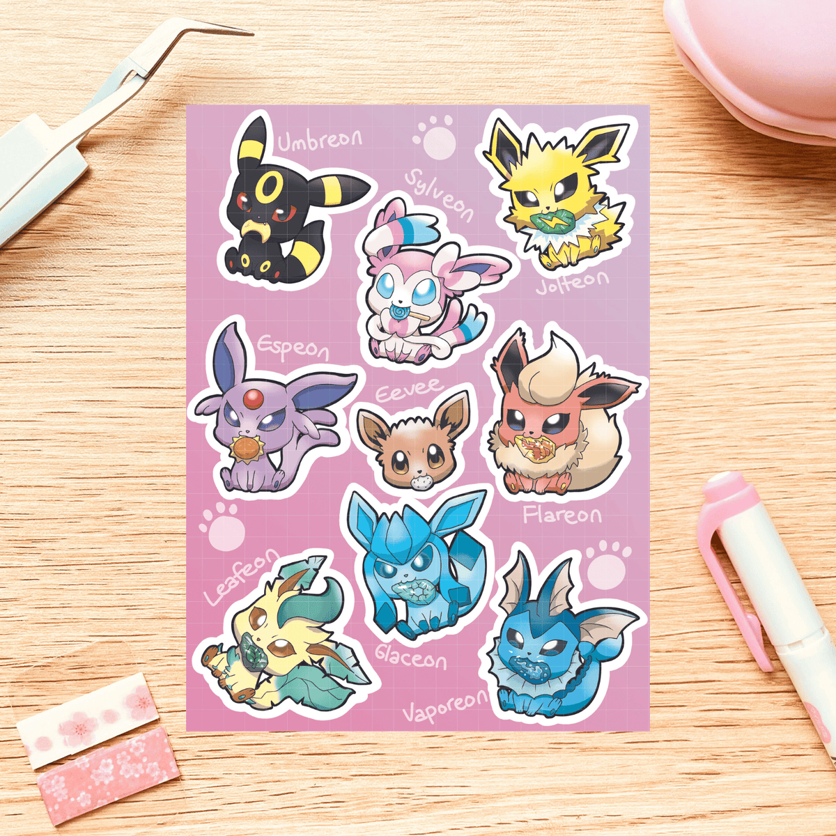 Eeveelutions Sticker Sheet