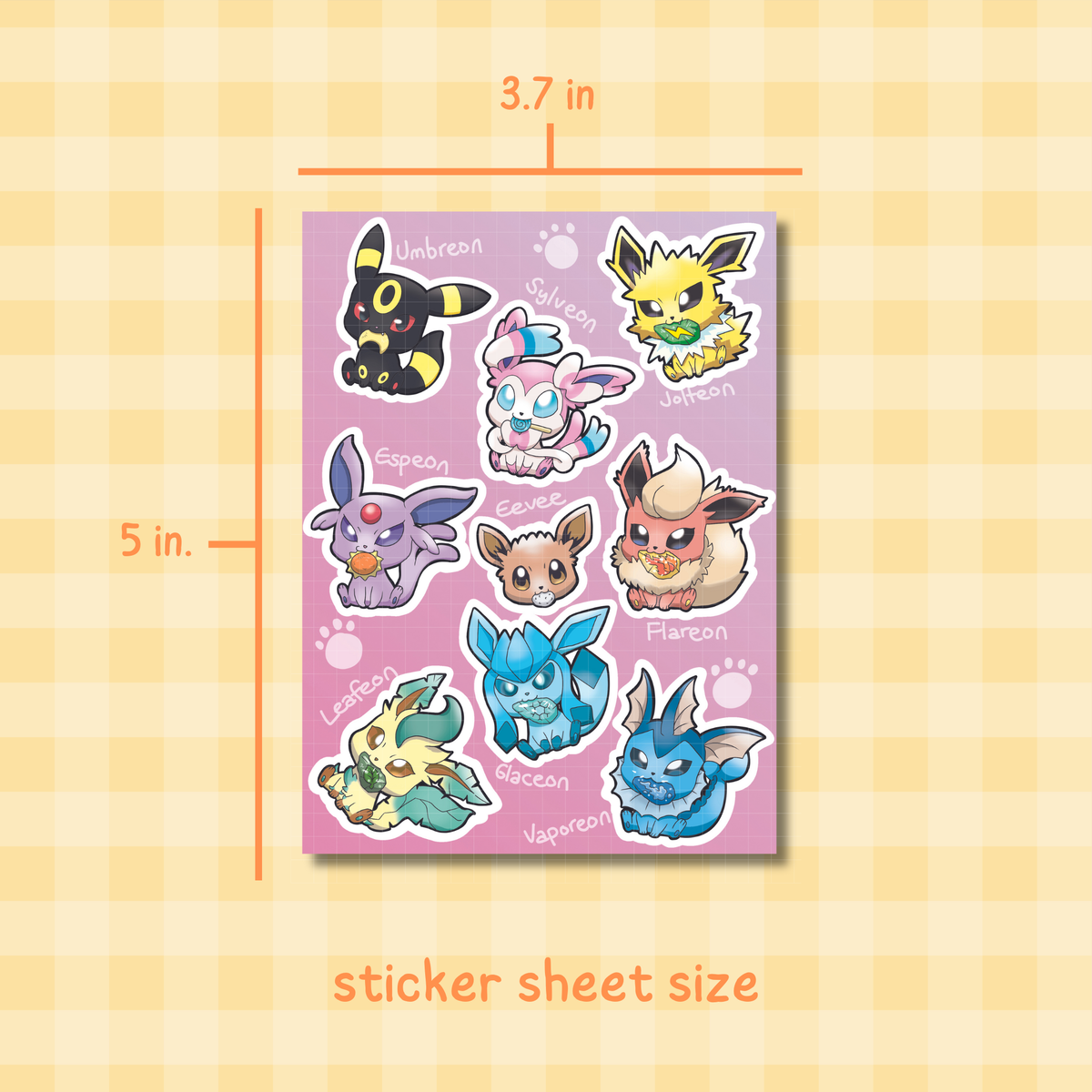 Eeveelutions Sticker Sheet