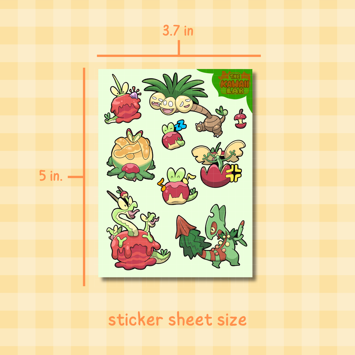 Grass/Dragon Type Sticker Sheet - Inspired by the Year of the Wood Dragon