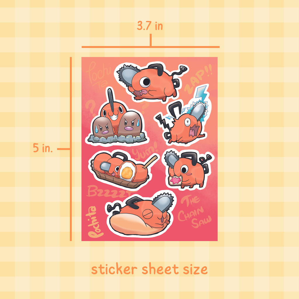 Pochita Sticker Sheet