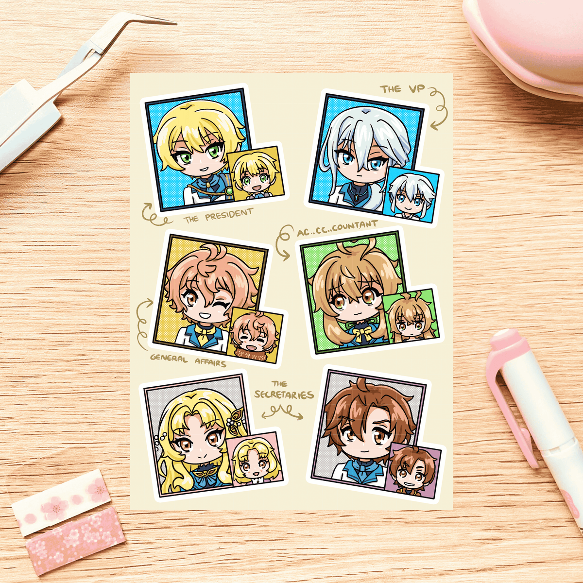 Serendia Academy Student Council Sticker Sheet | Secrets of the Silent Witch Sticker Sheet (Copy)